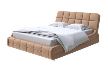 Двуспальная кровать Corso-6 140x200, Экокожа (Бронзовый перламутр) в Пензе