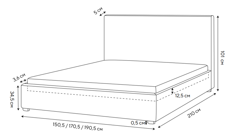 Кровать спальная Mono 140х200, Велюр (Monopoly Миндаль (111)) в Пензе - изображение 1