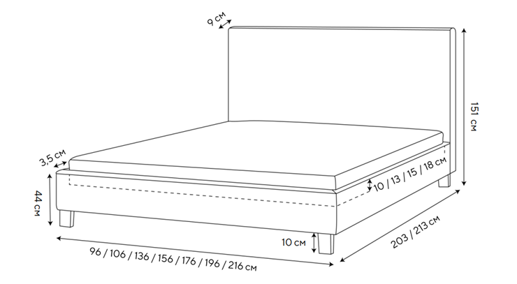 Спальная кровать Rhomby 160х200, Рогожка (Тетра Бежевый) в Пензе - изображение 1