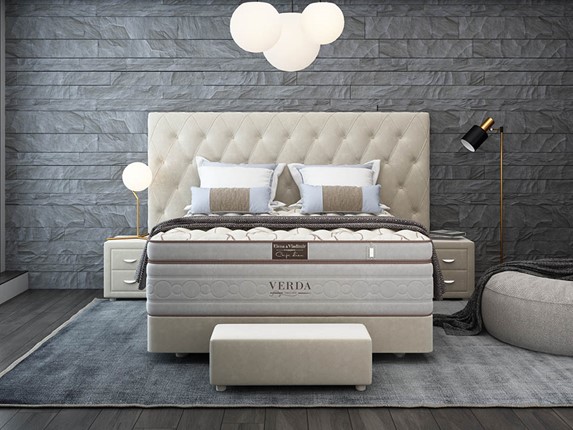Двуспальная кровать Luxe/Podium M 160х200, Флок (Велсофт Бежевый) в Пензе - изображение