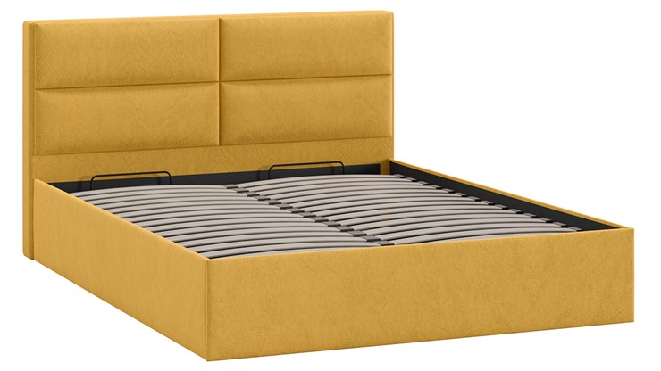 Кровать с подъемным механизмом Глосс Тип 1 (Микровелюр Wellmart Yellow) в Пензе - изображение 2