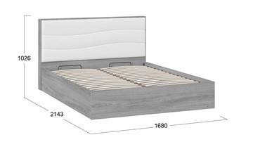 Кровать с подъемным механизмом Миранда тип 1 (Дуб Гамильтон/Белый глянец) в Пензе - предосмотр 1