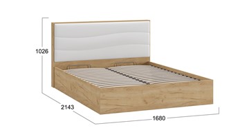 Кровать с подъемным механизмом Миранда тип 1 (Дуб крафт золотой/Белый глянец) в Пензе - предосмотр 1