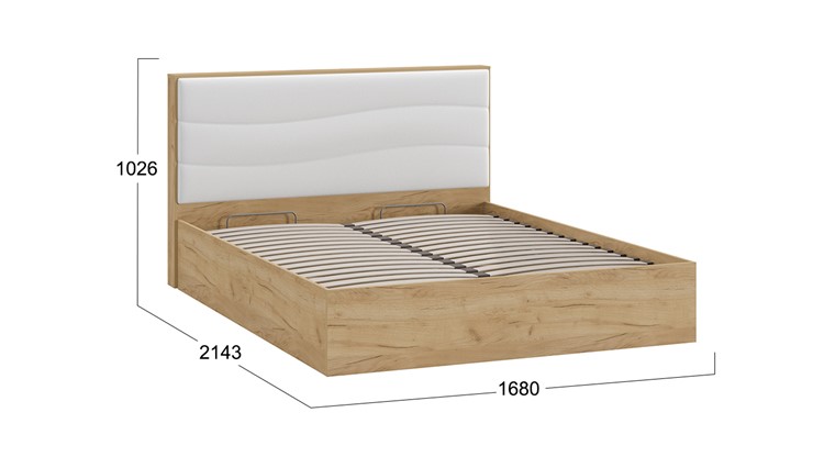 Кровать с подъемным механизмом Миранда тип 1 (Дуб крафт золотой/Белый глянец) в Пензе - изображение 1