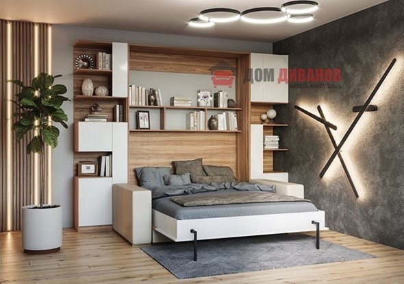 Кровать-шкаф с диваном Дина, 1400х2000 в Пензе - изображение