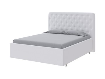 Кровать с мягким изголовьем Classic Large 90х200, Экокожа (Белый) в Пензе
