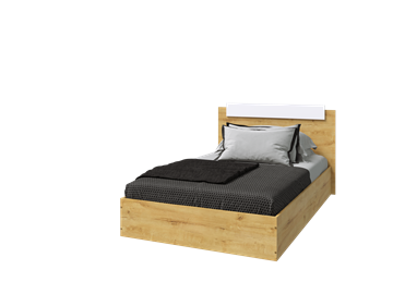 Спальная кровать Эко 120 ЛДСП, Дуб вотан/Белый в Пензе