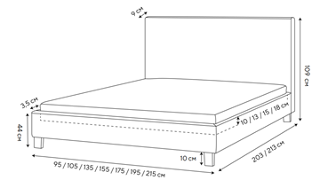 Кровать спальная Lino 140х200, Велюр (Monopoly Прованский синий (792)) в Пензе - предосмотр 1