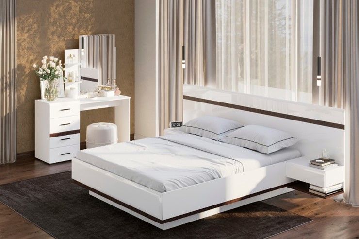 Модульная спальня Соло, белый/белый глянец/венге в Пензе - изображение