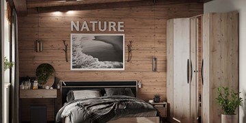 Спальный гарнитур Nature №4, Гаскон Пайн-Черный в Пензе