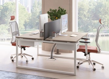Офисный комплект мебели А4 (металлокаркас QUATTRO) белый премиум / металлокаркас белый в Пензе - предосмотр 6