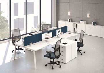 Офисный комплект мебели А4 (металлокаркас TRE) белый премиум / металлокаркас белый в Пензе