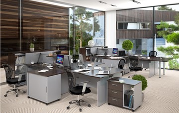 Мебель для персонала OFFIX-NEW для двух сотрудников и руководителя в Пензе - предосмотр 1