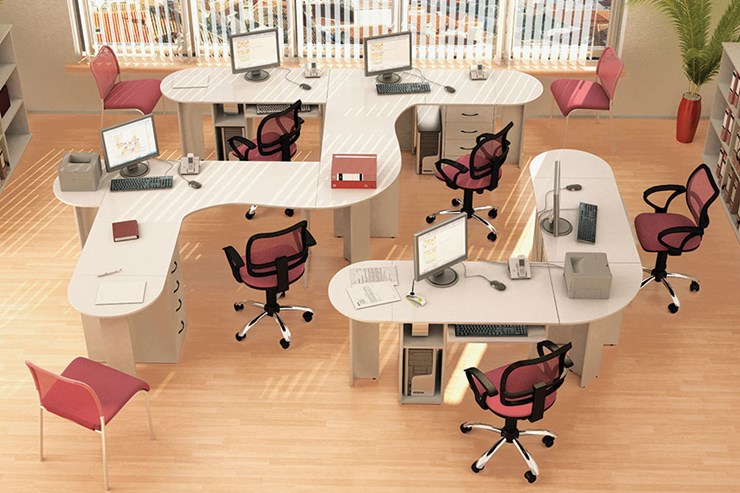 Офисный комплект мебели Классик для 5 сотрудников в Пензе - изображение