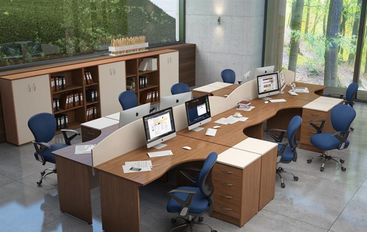 Офисный набор мебели IMAGO - рабочее место, шкафы для документов в Пензе - изображение