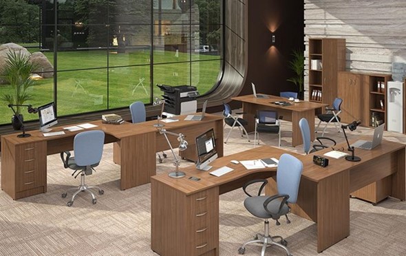 Офисный комплект мебели IMAGO три стола, 2 шкафа, стеллаж, тумба в Пензе - изображение