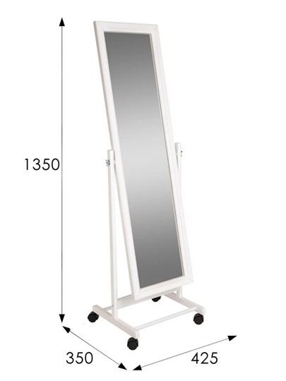 Напольное зеркало в спальню BeautyStyle 27 (135х42,5см) Белое в Пензе - изображение 7
