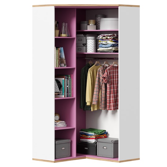 Угловой шкаф детский Урбан 528.060, белый/розовый в Пензе - изображение 4