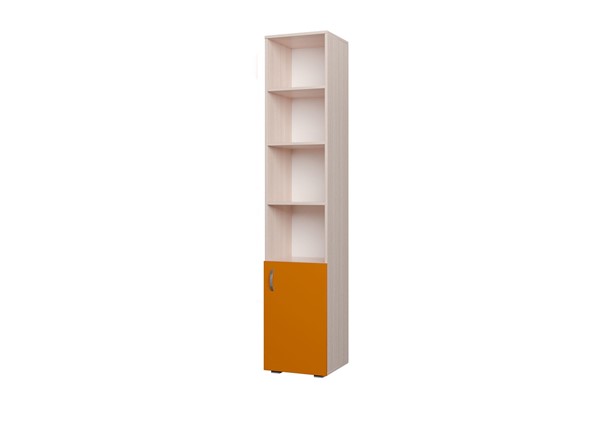 Детский шкаф-пенал 400 1Д Млечный дуб, Оранжевый в Пензе - изображение