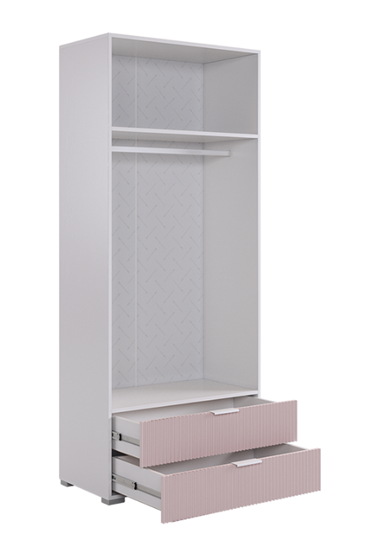 Двухдверный шкаф Зефир 108.01 (белое дерево/пудра розовая (эмаль)) в Пензе - изображение 2