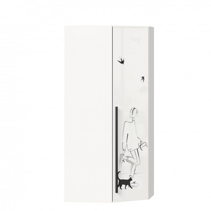 Распашной угловой шкаф Джоли 45 ЛД 535.030, Серый шелк в Пензе - изображение