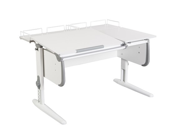 Детский стол-трансформер 1/75-40 (СУТ.25) + Polka_z 1/600 (2шт) белый/белый/Серый в Пензе - изображение