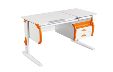 Растущий стол 1/75-40 (СУТ.25) + Tumba 3  белый/белый/Оранжевый в Пензе