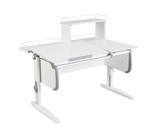 Детский стол-трансформер 1/75-40 (СУТ.25) + Polka_z 1/600 + Polka_zz 1/600 белый/белый/Серый в Пензе - изображение