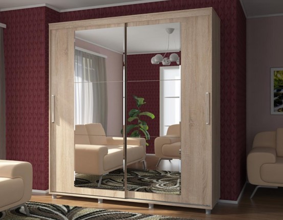 Шкаф 2-х створчатый Комфорт №12 2.0 с прямоугольными зеркалами в Пензе - изображение
