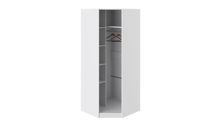 Угловой шкаф Наоми с зеркальной правой дверью, цвет Белый глянец СМ-208.07.07 R в Пензе - изображение 1
