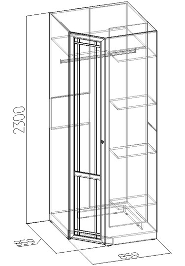 Угловой шкаф Sherlock 63+ фасад стандарт, Дуб Сонома в Пензе - изображение 2