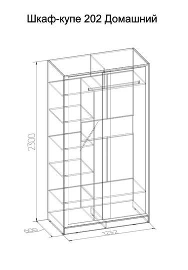 Шкаф 2-х дверный 1200 Домашний Зеркало/ЛДСП, Венге в Пензе - изображение 3