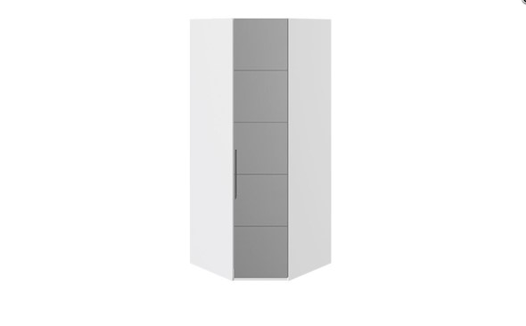 Угловой шкаф Наоми с зеркальной правой дверью, цвет Белый глянец СМ-208.07.07 R в Пензе - изображение