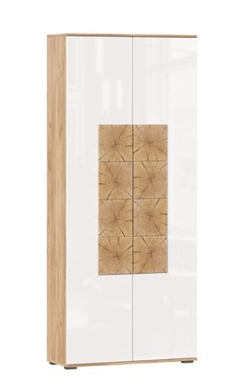 Шкаф двухстворчатый Фиджи с декоративными накладками 659.310, Дуб Золотой/Белый в Пензе - изображение