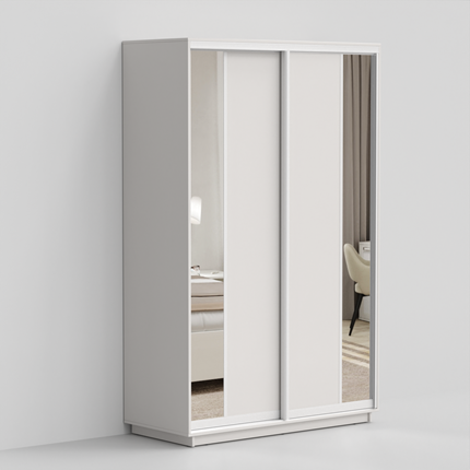 Шкаф 2-х дверный ЭКО-Вера 220х120х60, Белый матовый/белый глянец в Пензе - изображение