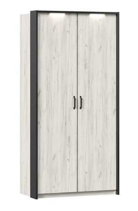 Распашной шкаф Техно с паспарту, Дуб крафт белый в Пензе - изображение