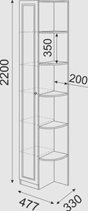 Угловой шкаф-стеллаж Беатрис М13 левый (Орех Гепланкт) в Пензе - предосмотр 3