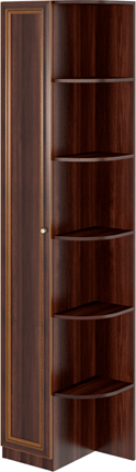 Угловой шкаф-стеллаж Беатрис М13 левый (Орех Гепланкт) в Пензе - изображение