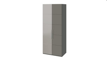 Распашной шкаф Наоми с 1 зеркальной левой дверью, цвет Фон серый, Джут СМ-208.07.04 L в Пензе
