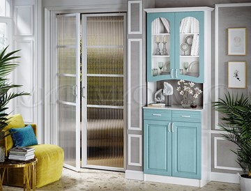 Кухонный шкаф Констанция 2-х створчатый, голубой в Пензе
