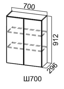 Кухонный навесной шкаф Модус, Ш700/912, галифакс в Пензе