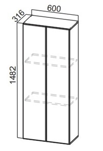 Пенал-надстройка на кухню Стайл, ПН600(912/316), МДФ в Пензе