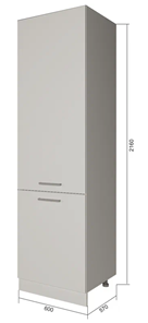 Кухонный шкаф-пенал П7 1, Сатин/Антрацит в Пензе