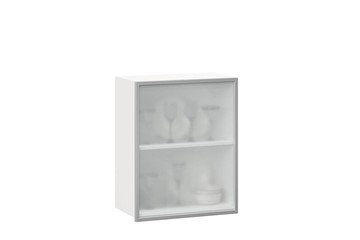 Шкаф кухонный 600, Шервуд, со стеклом правый, ЛД 281.352.000.116, белый/серый в Пензе