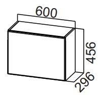 Кухонный навесной шкаф Стайл, ШГ600/456 горизонтальный, МДФ в Пензе