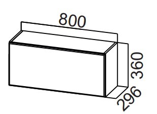 Настенный шкаф на кухню Стайл, ШГ800/360 горизонтальный, МДФ в Пензе