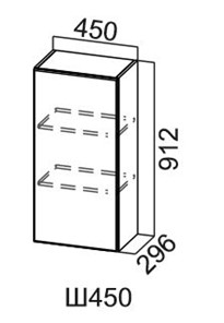Навесной шкаф Модус, Ш450/912, фасад "галифакс табак" в Пензе