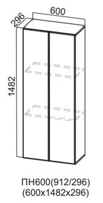Шкаф-пенал навесной Вельвет, ПН600(912/296) в Пензе