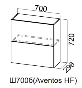 Распашной кухонный шкаф Модерн New барный, Ш700б(Aventos HF)/720, МДФ в Пензе