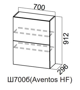 Навесной кухонный шкаф Модерн New барный, Ш700б(Aventos HF)/912, МДФ в Пензе